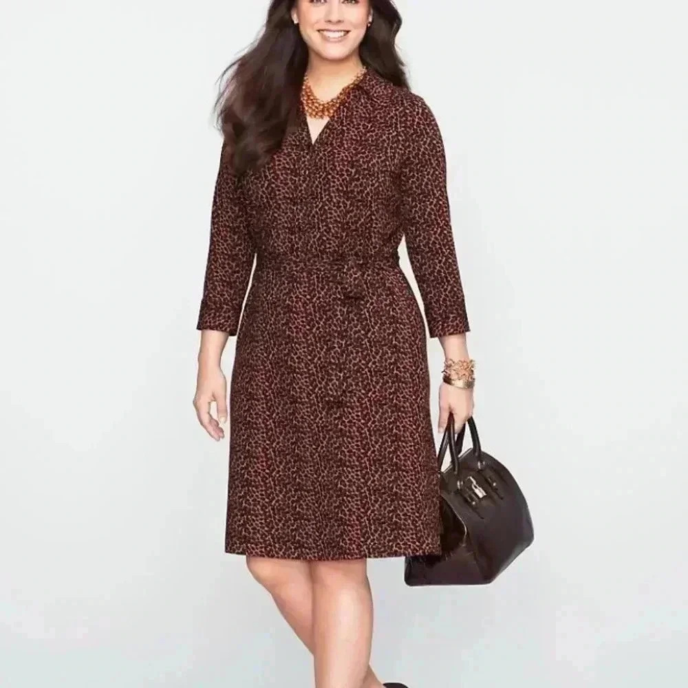 TALBOT CHEETAH/LEOPARD PRINT MID LENGTH DRESS P